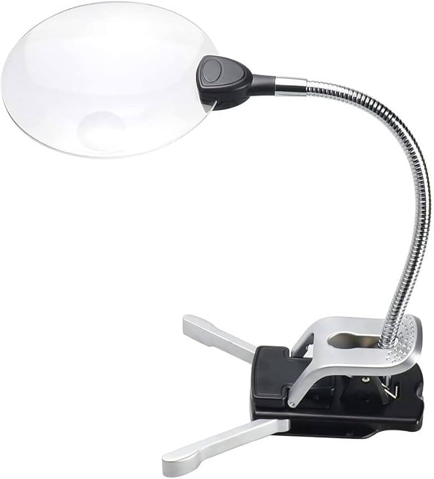 Amazon.co.jp: スタンドルーペ ledライト付 2WAY仕様 クリップ